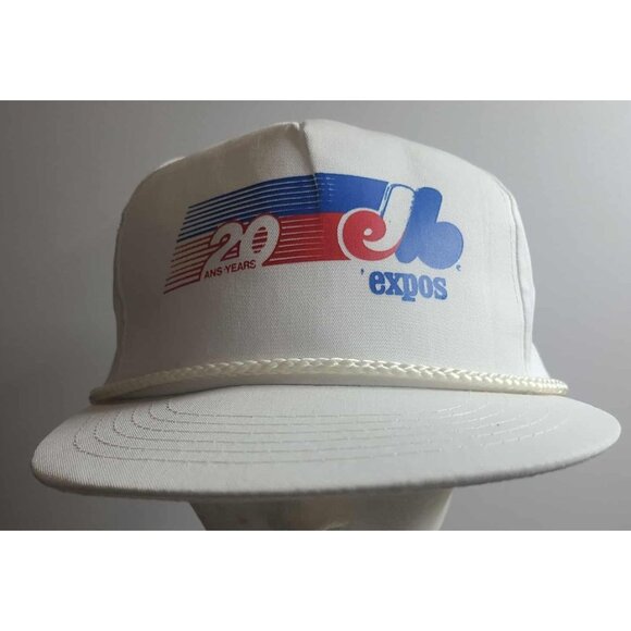 Montreal Expos 20 Years Hat Vintage Defunct MLB Team White Snapback Baseball Cap - Picture 2 of 7